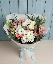 Букет цветов из:  Розы, Лизиантусы и Хризантемы #REPLACE_PRED# Подколодновке