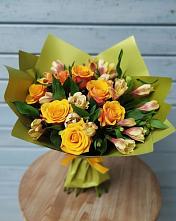 Букет цветов из:  Альстромерии и Розы в Подколодновке