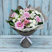 Букет цветов из:  Герберы, Альстромерии и Хризантемы #REPLACE_PRED# Подколодновке