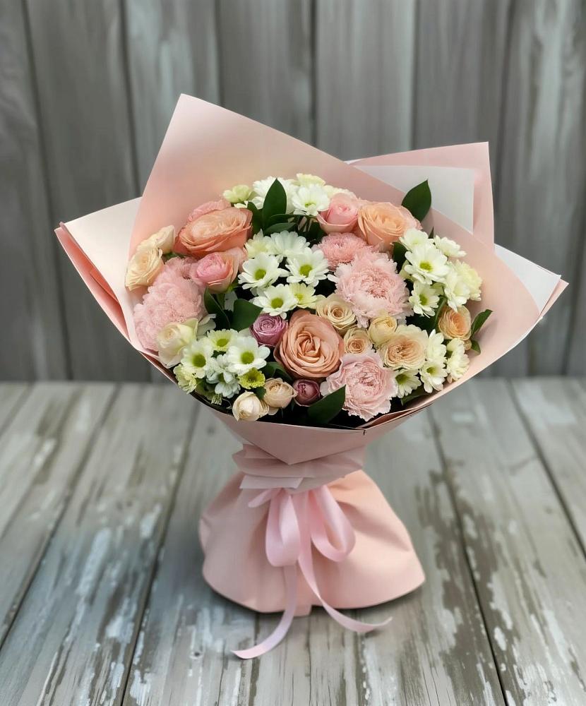 Букет цветов из: Гвоздики, Розы и Хризантемы в Подколодновке