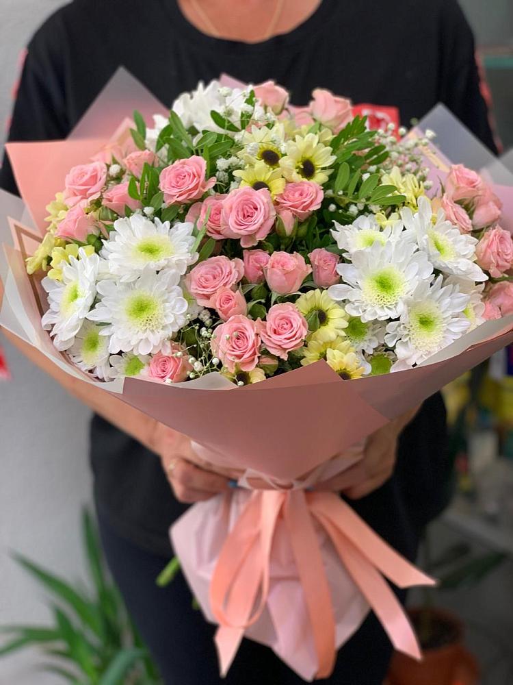 Букет цветов из: Розы и Хризантемы в Подколодновке