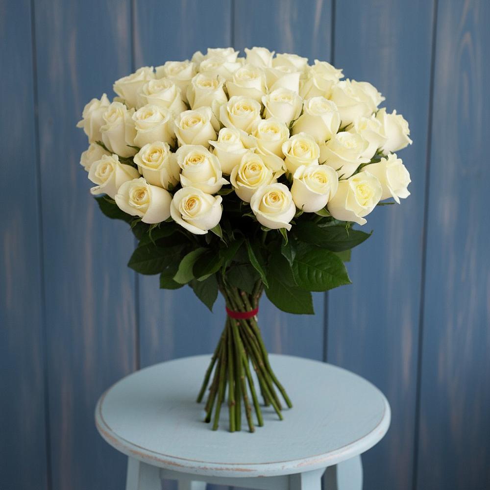 Букет 51 Белая роза Эдлесс Лав в Подколодновке