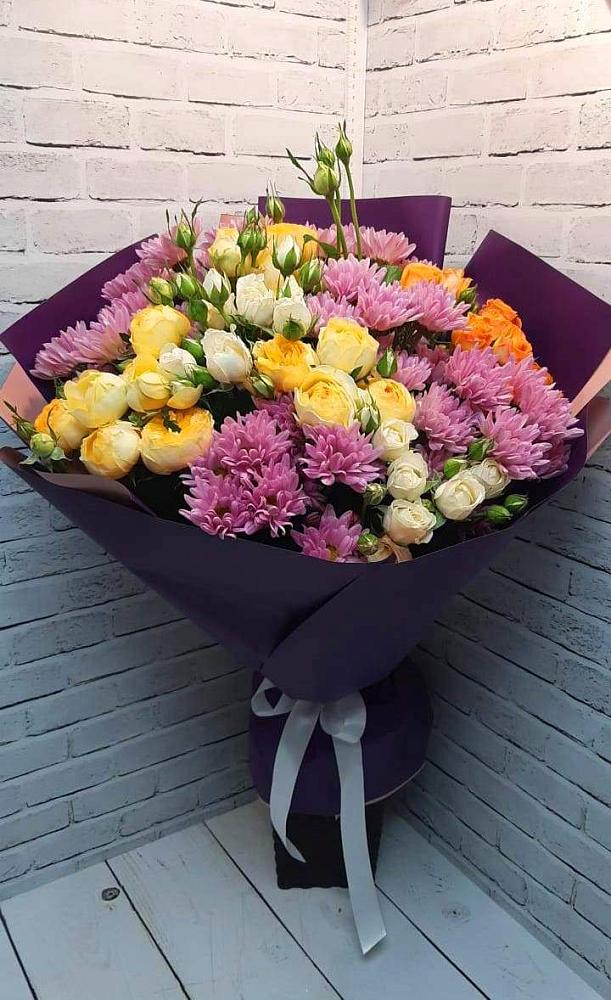 Букет цветов из: Хризантемы и Розы в Подколодновке