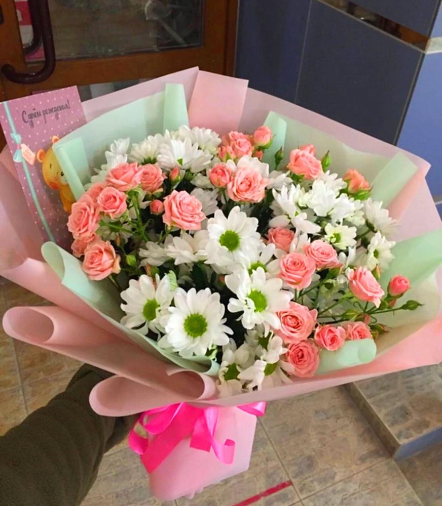 Букет цветов из: Розы и Хризантемы в Подколодновке