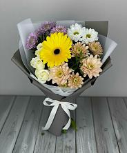 Букет цветов из:  Розы, Герберы и Хризантемы в Подколодновке