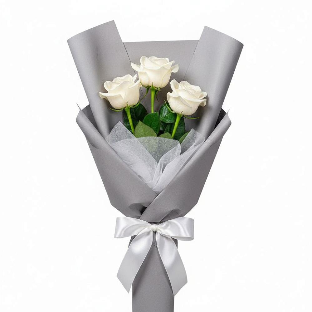 Букет 3 белые розы в Подколодновке