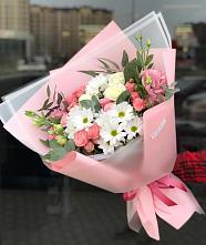 Букет цветов из:  Розы, Лизиантусы и Хризантемы в Подколодновке