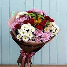 Букет цветов из:  Розы, Хризантемы и Альстромерии #REPLACE_PRED# Подколодновке