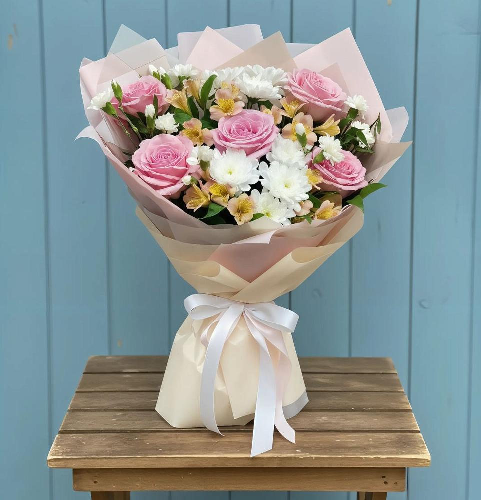 Букет цветов из: Гвоздики, Орхидеи и Розы в Подколодновке