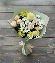 Букет цветов из:  Альстромерии, Розы и Хризантемы в Подколодновке