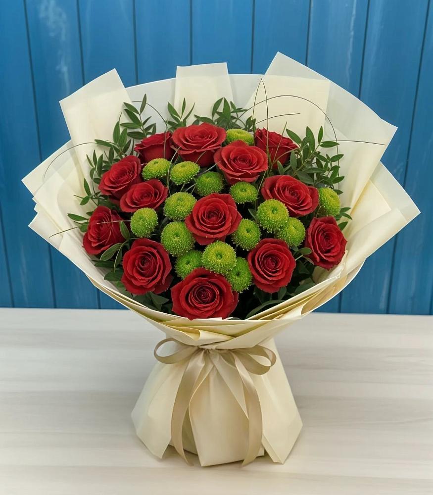 Букет цветов из: Розы и Хризантемы в Подколодновке