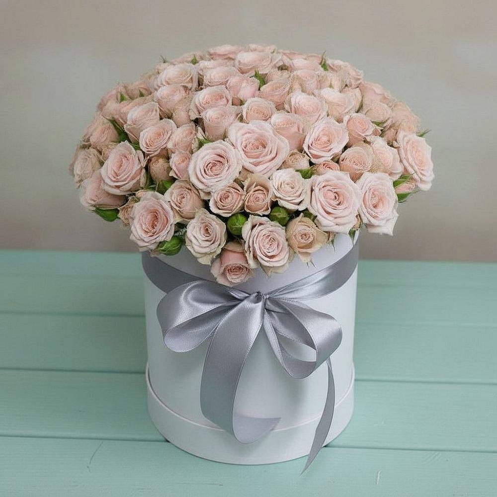 Цветочная композиция из Розы в шляпной коробке в Подколодновке